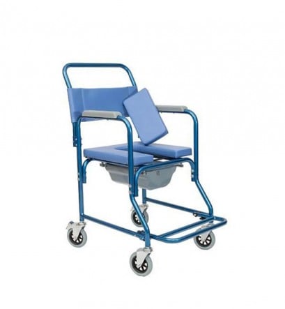 Bathroom wheelchair with container